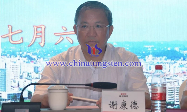 中國(guó)鎢業(yè)協(xié)會(huì)主席團(tuán)主席、中鎢高新材料股份有限公司總經(jīng)理、黨委副書記謝康德講話