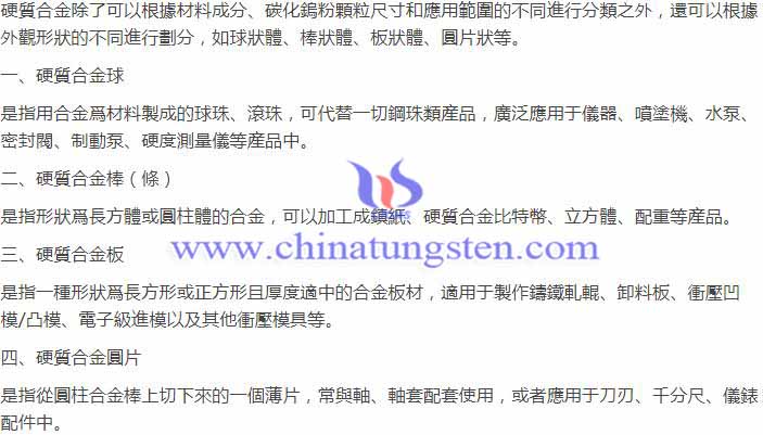 常用硬質(zhì)合金分類(lèi)圖片