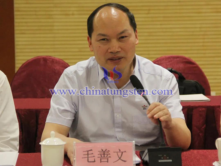 中國鎢業(yè)協(xié)會主席團主席、株洲硬質(zhì)合金集團有限公司總經(jīng)理毛善文