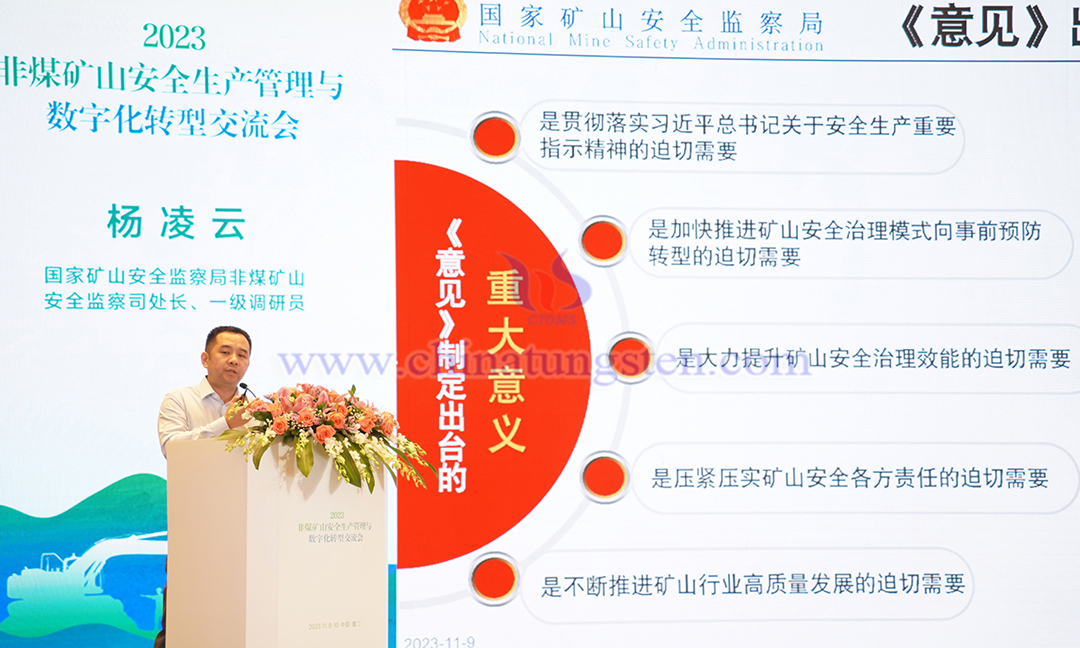國(guó)家礦山安全監(jiān)察局非煤礦山安全監(jiān)察司處長(zhǎng)、一級(jí)調(diào)研員 楊凌云