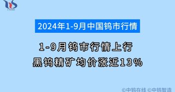 1-9月鎢市行情上行 黑鎢精礦均價(jià)漲近13% 2024年1-9月鎢價(jià)行情如何