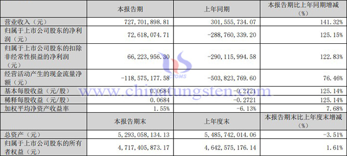 中國(guó)稀土2025年第一季度業(yè)績(jī)圖片