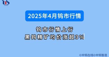 4月鎢市行情上行 黑鎢精礦均價漲超3% 2025年4月鎢價行情如何圖片